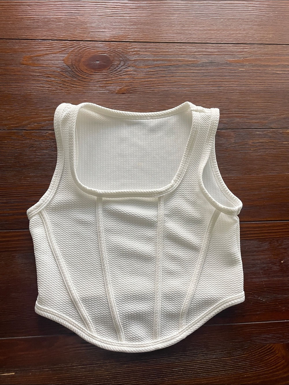 Urban Outfitters White Structured Crop Tank Top